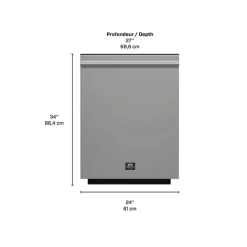FORNO Dishwasher Built-In Stainless 24" 49dB - FDWBI8067-24