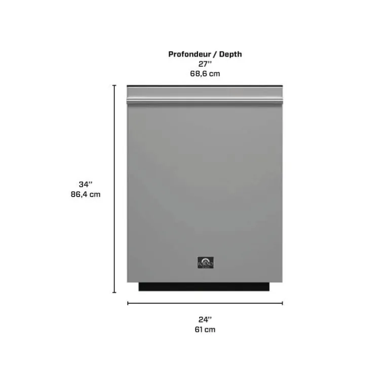 FORNO Dishwasher Built-In Stainless 24" 49dB - FDWBI8067-24