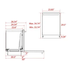FORNO Dishwasher Built-In Black 24