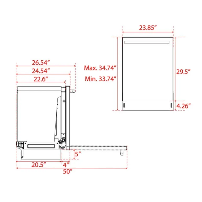 FORNO Dishwasher Built-In Black 24" 49dB - FDWBI8067-24