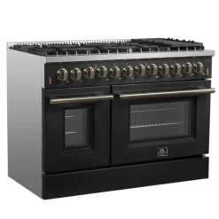 FORNO Dual Fuel Range Black 48" Electric Gas - FFSGS6156-48
