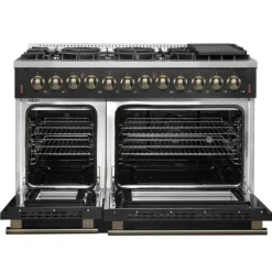 FORNO Dual Fuel Range Black 48" Electric Gas - FFSGS6156-48