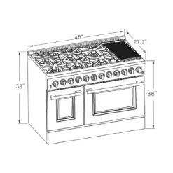 FORNO Dual Fuel Range Black 48