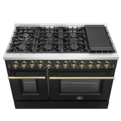 FORNO Dual Fuel Range Black 48