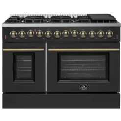 FORNO Dual Fuel Range Black 48
