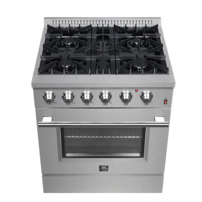 FORNO Dual Fuel Range Stainless 30" Dual Energy Gas - FFSGS6197-30