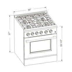 FORNO Dual Fuel Range Stainless 30