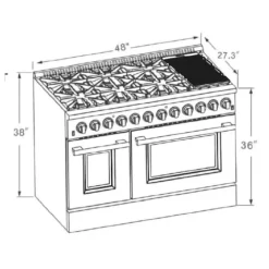 FORNO Dual Fuel Range Stainless 48" Electric Gas - FFSGS6156-48