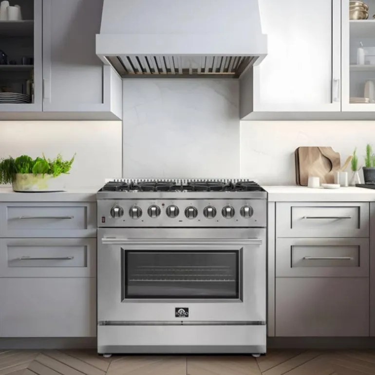 FORNO Dual Fuel Range Stainless 36" Dual Energy Gas - FFSGS6156-36