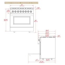 FORNO Dual Fuel Range Stainless 36