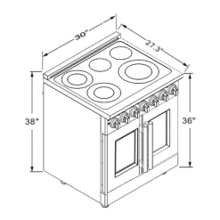FORNO Freestanding Electric Range with French Doors Stainless 30