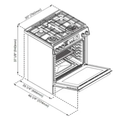 FORNO Gas Range Black 30