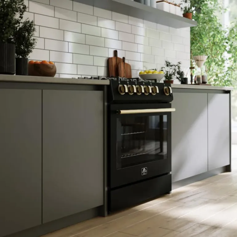 FORNO Gas Range Black 30" Electric Gas - FFSGS1116-30