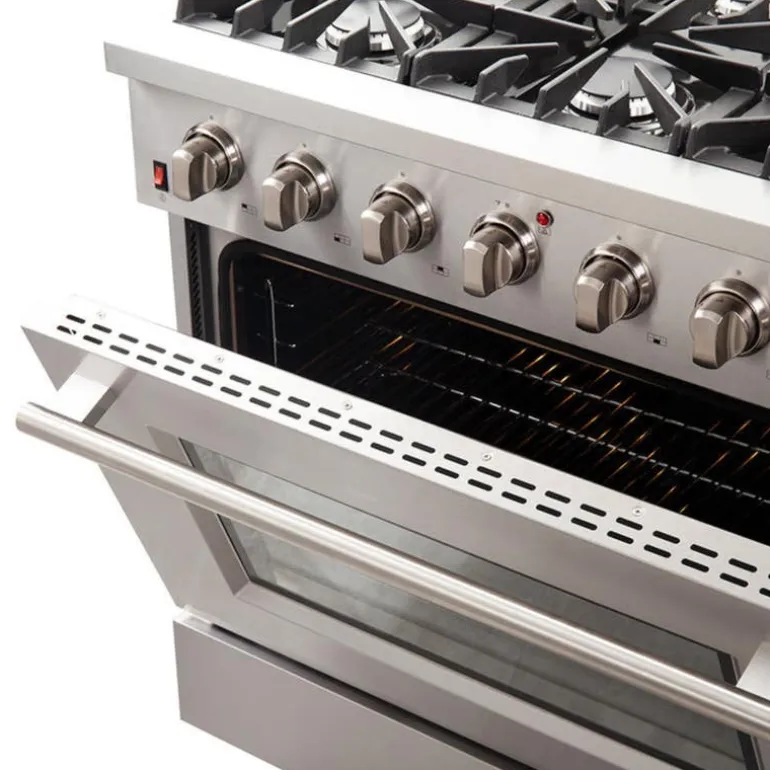 FORNO Gas Range Stainless 36" Electric Gas - FFSGS6244-36