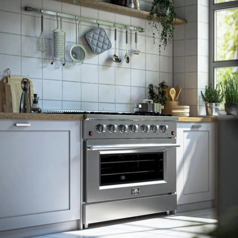 FORNO Gas Range Stainless 36" Electric Gas - FFSGS6244-36
