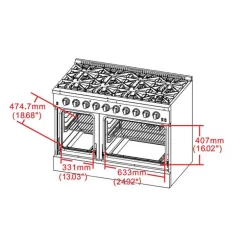FORNO Gas Range Stainless 48