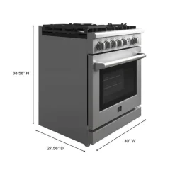 FORNO Gas Range Stainless 30" Electric Gas - FFSGS6276-30