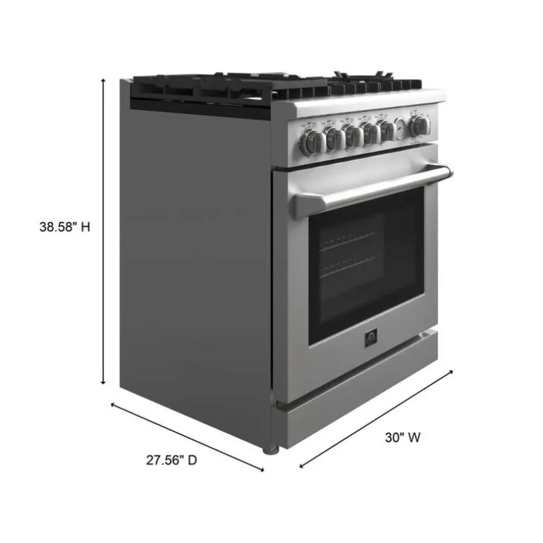 FORNO Gas Range Stainless 30" Electric Gas - FFSGS6276-30