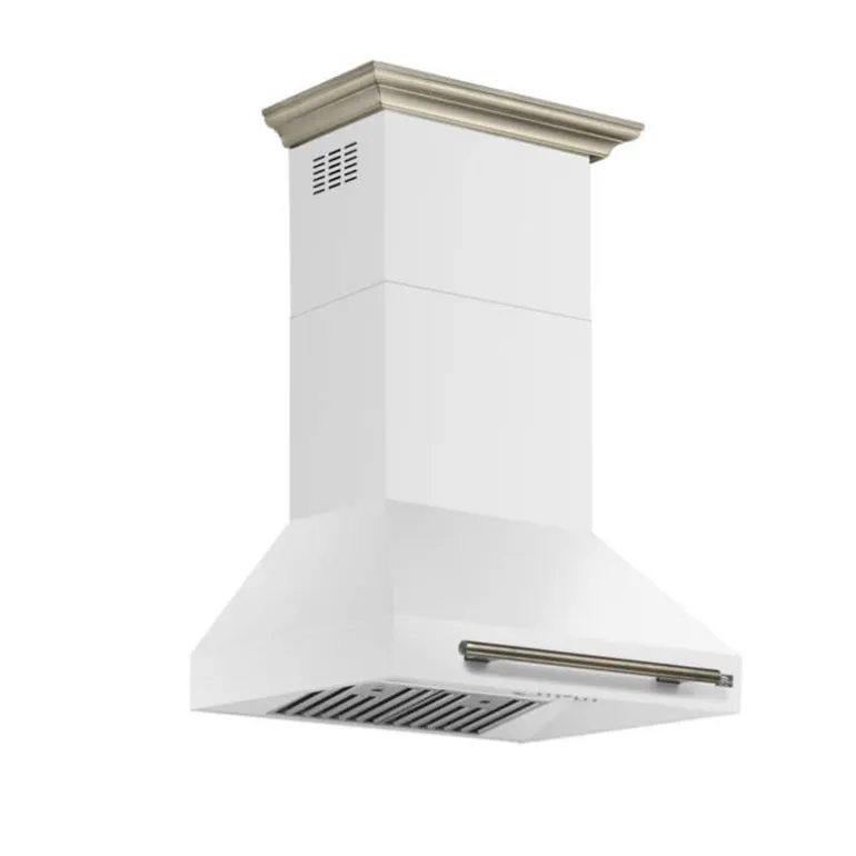FORNO 30-inch Wall-Mounted Range Hood Wall Mount White 30" , 600 CFM - FRHWM5095-30