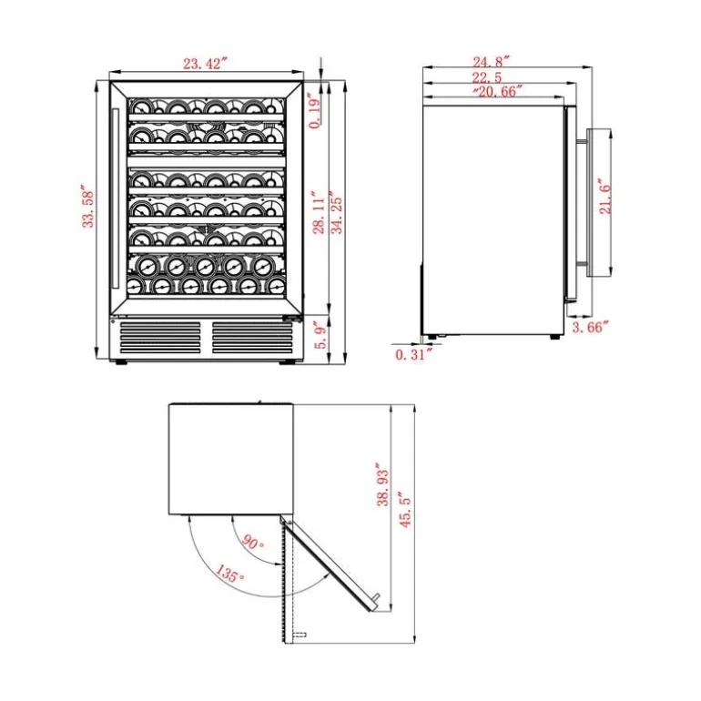 FORNO 24-Inch Wine Cooler Stainless 24" - FWCDR6634-24S