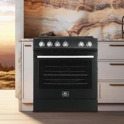 FORNO Range Black 30" Electric Glass-Ceramic - FFSEL6022-30
