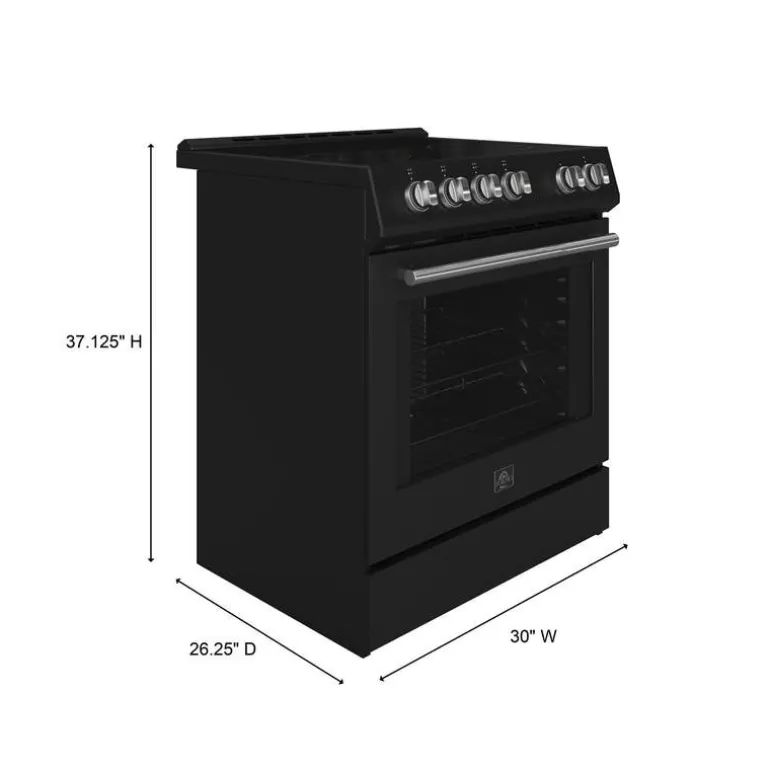 FORNO Range Black 30" Electric Glass-Ceramic - FFSEL6022-30