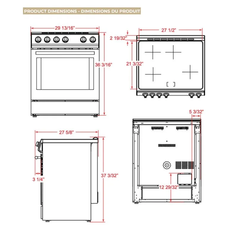 FORNO Range Stainless 30" Electric Induction - FFSIN0982-30