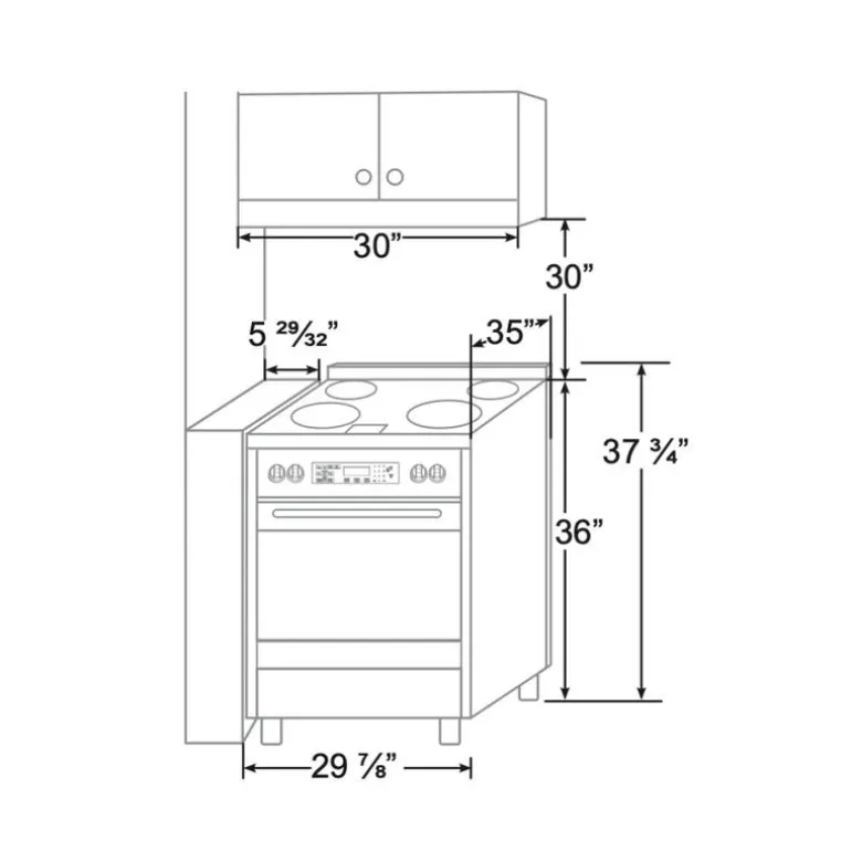 FORNO Range White 30" Electric Induction - FFSIN0905-30