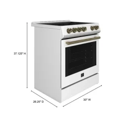 FORNO Range White 30" Electric Glass-Ceramic - FFSEL6022-30