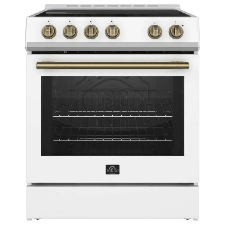 FORNO Range White 30" Electric Glass-Ceramic - FFSEL6022-30