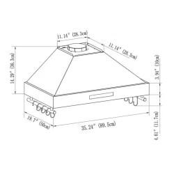 FORNO Wall-Mounted Range Hood Wall Mount White 35.2