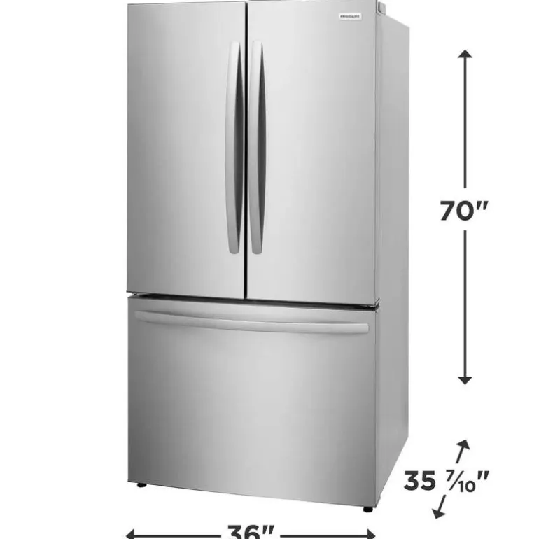 FRIGIDAIRE 28,8 36 In Cu Ft Refrigerator Stainless Bottom Freezer, French door - FRFN2813AF