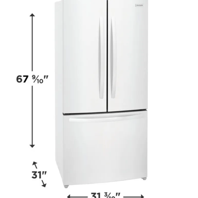 FRIGIDAIRE 18 Cu ft 32 In Refrigerator White Bottom Freezer, French door - FRFG1723AW