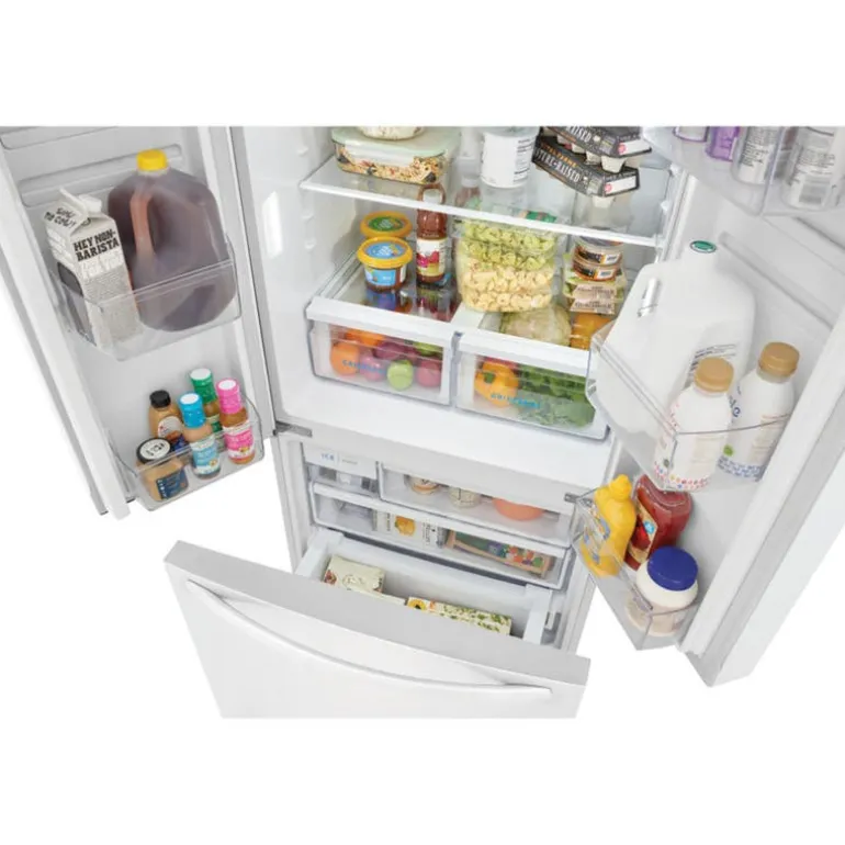 FRIGIDAIRE 18 Cu ft 32 In Refrigerator White Bottom Freezer, French door - FRFG1723AW
