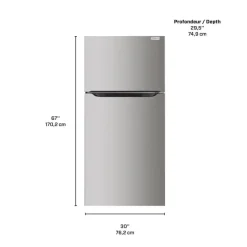 FRIGIDAIRE 18 Cu Ft 30 In Refrigerator Stainless Top Freezer - FRTE1835AV