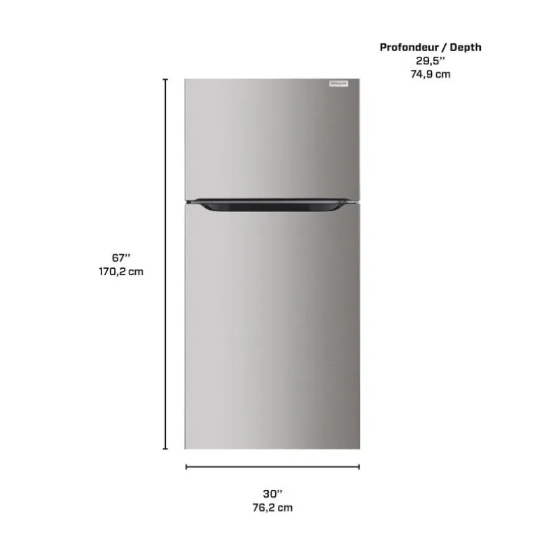 FRIGIDAIRE 18 Cu Ft 30 In Refrigerator Stainless Top Freezer - FRTE1835AV