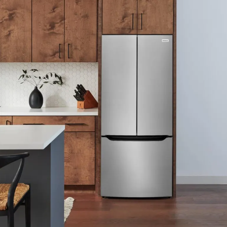 FRIGIDAIRE 20 Cu ft 33 In Refrigerator Stainless Bottom Freezer, French door - FRFG2033AV