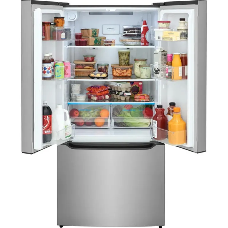 FRIGIDAIRE 20 Cu ft 33 In Refrigerator Stainless Bottom Freezer, French door - FRFG2033AV