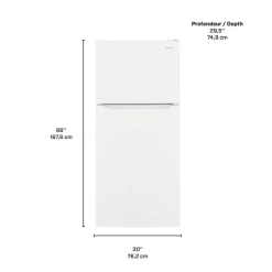 FRIGIDAIRE 18 Cu Ft 30 In Refrigerator White Top Freezer - FRTE1835AW