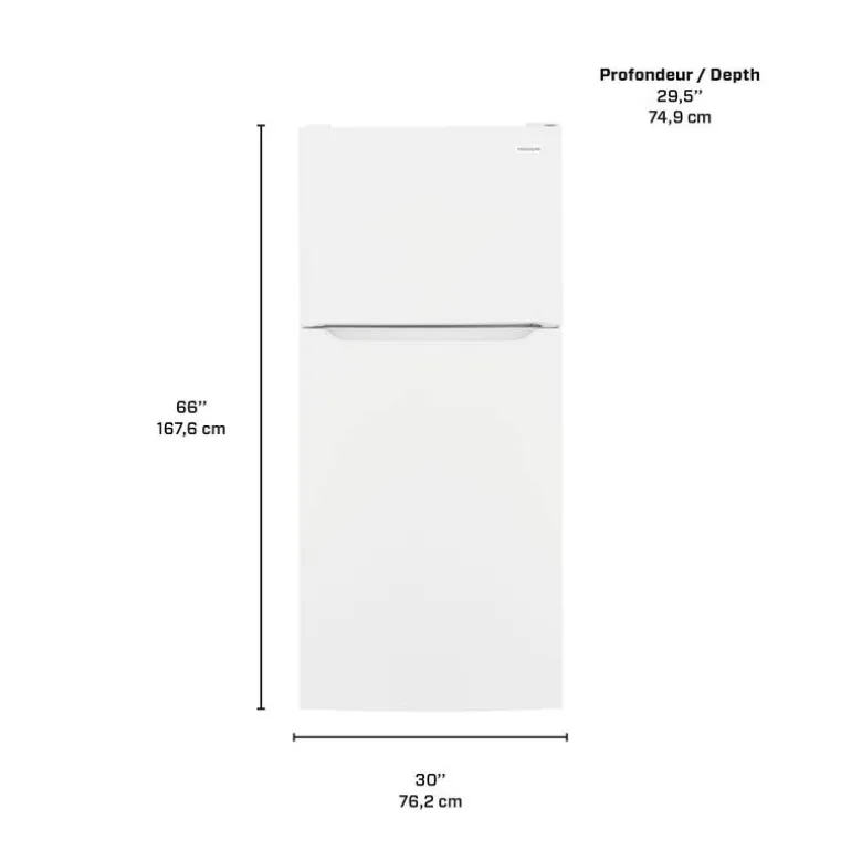FRIGIDAIRE 18 Cu Ft 30 In Refrigerator White Top Freezer - FRTE1835AW