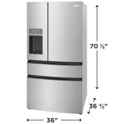 FRIGIDAIRE 26,3 Cu Ft 36 In Refrigerator Stainless Bottom Freezer, French door - FRMS2733AV