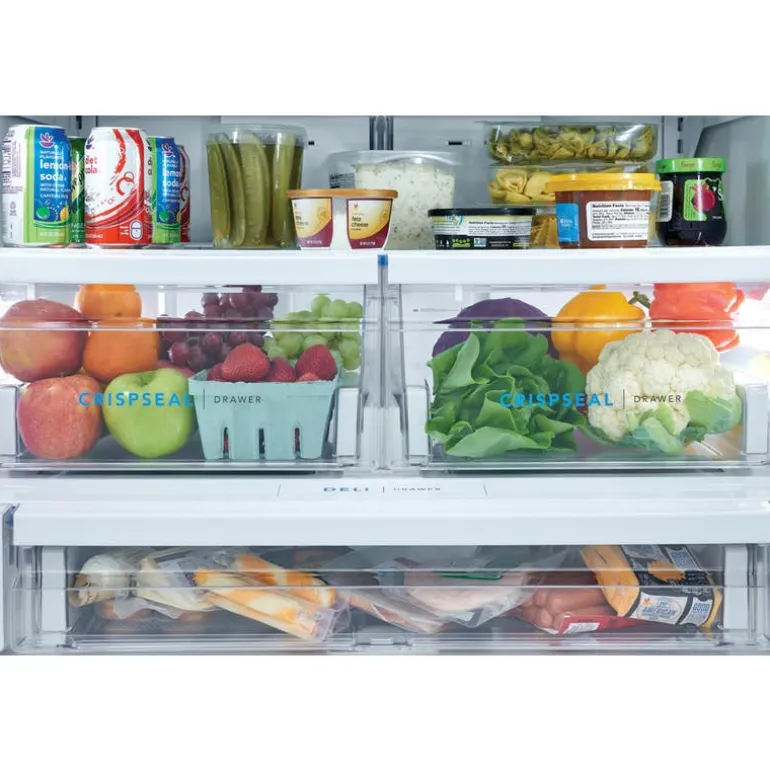 FRIGIDAIRE 36 In 27,8 Cu Ft Refrigerator White Bottom Freezer, French door - FRFS2823AW