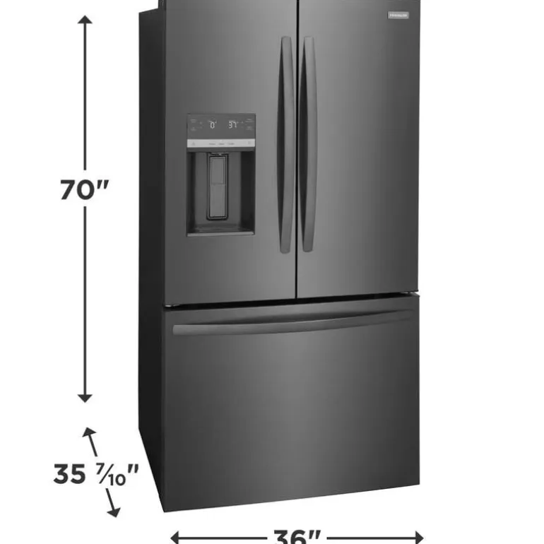 FRIGIDAIRE 36 In 27,8 Cu Ft Refrigerator Black Stainless Bottom Freezer, French door - FRFS2823AD