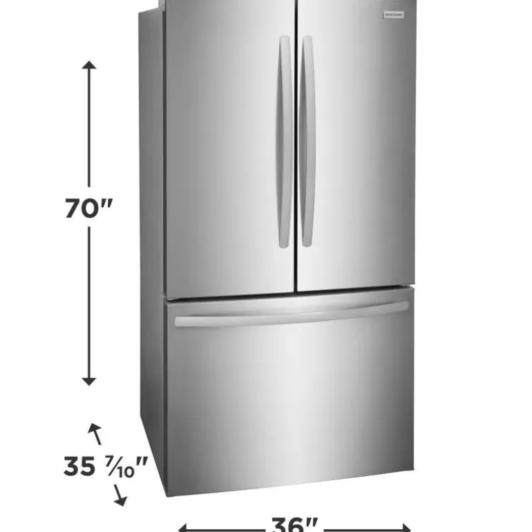 FRIGIDAIRE 36 In 27,8 Cu Ft Refrigerator Stainless Bottom Freezer, French door - FRFS2823AS
