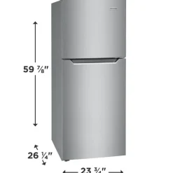 FRIGIDAIRE 24 in 10,1 ft cu refrigerator Stainless Top Freezer - FFET1022UV