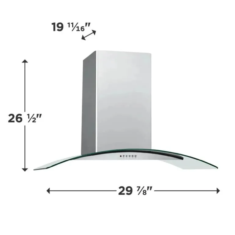 FRIGIDAIRE 30 in range hood Wall Mount Stainless 35.5" , 400 CFM - FHWC3060LS