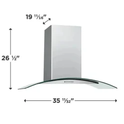 FRIGIDAIRE 36 in range hood Wall Mount Stainless 24" , 400 CFM - FHWC3660LS