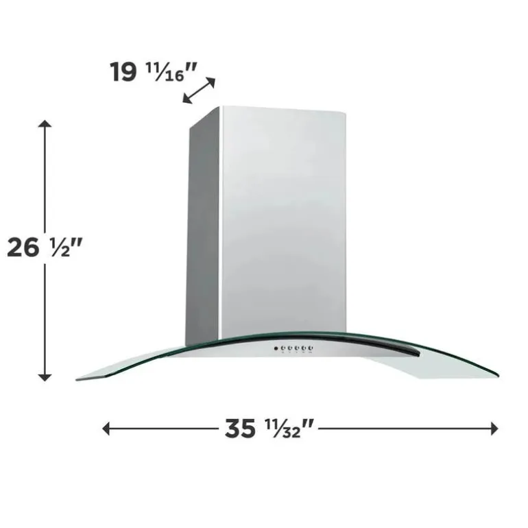 FRIGIDAIRE 36 in range hood Wall Mount Stainless 24" , 400 CFM - FHWC3660LS