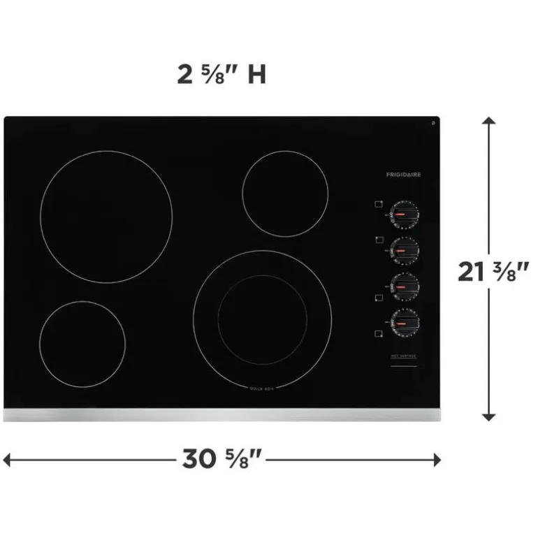 FRIGIDAIRE Cooktop Glass-Ceramic Stainless 30" Electric Stainless - FFEC3025US