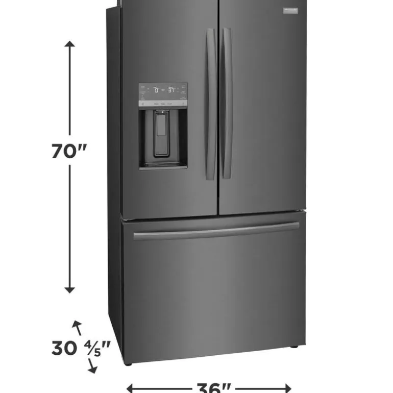FRIGIDAIRE GALLERY 36 In 22,6 Cu Ft Refrigerator Black Stainless Bottom Freezer, French door - GRFC2353AD